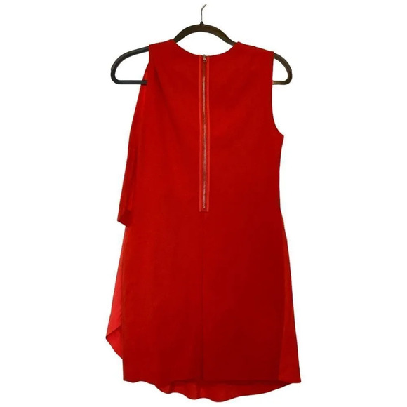 TED BAKER Red Orange Asymmetric Dress Size 2 US Size 6 - Picture 2 of 7